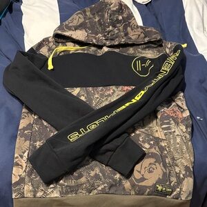 Twenty One Pilots Camouflage Hoodie with Yellow Accents size Medium
